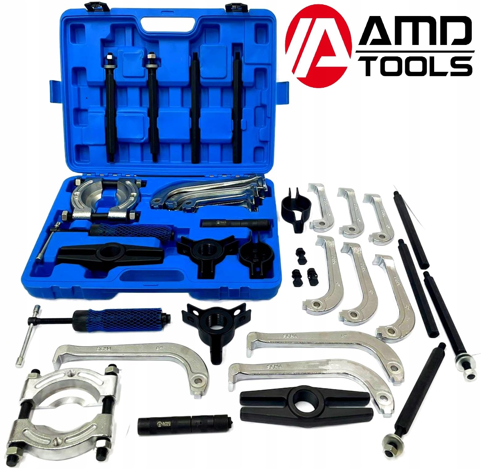 AMD TOOLS Juego de extractores de rodamientos hidráulicos, 25 piezas, EXPRESOR HIDRÁULICO 10t