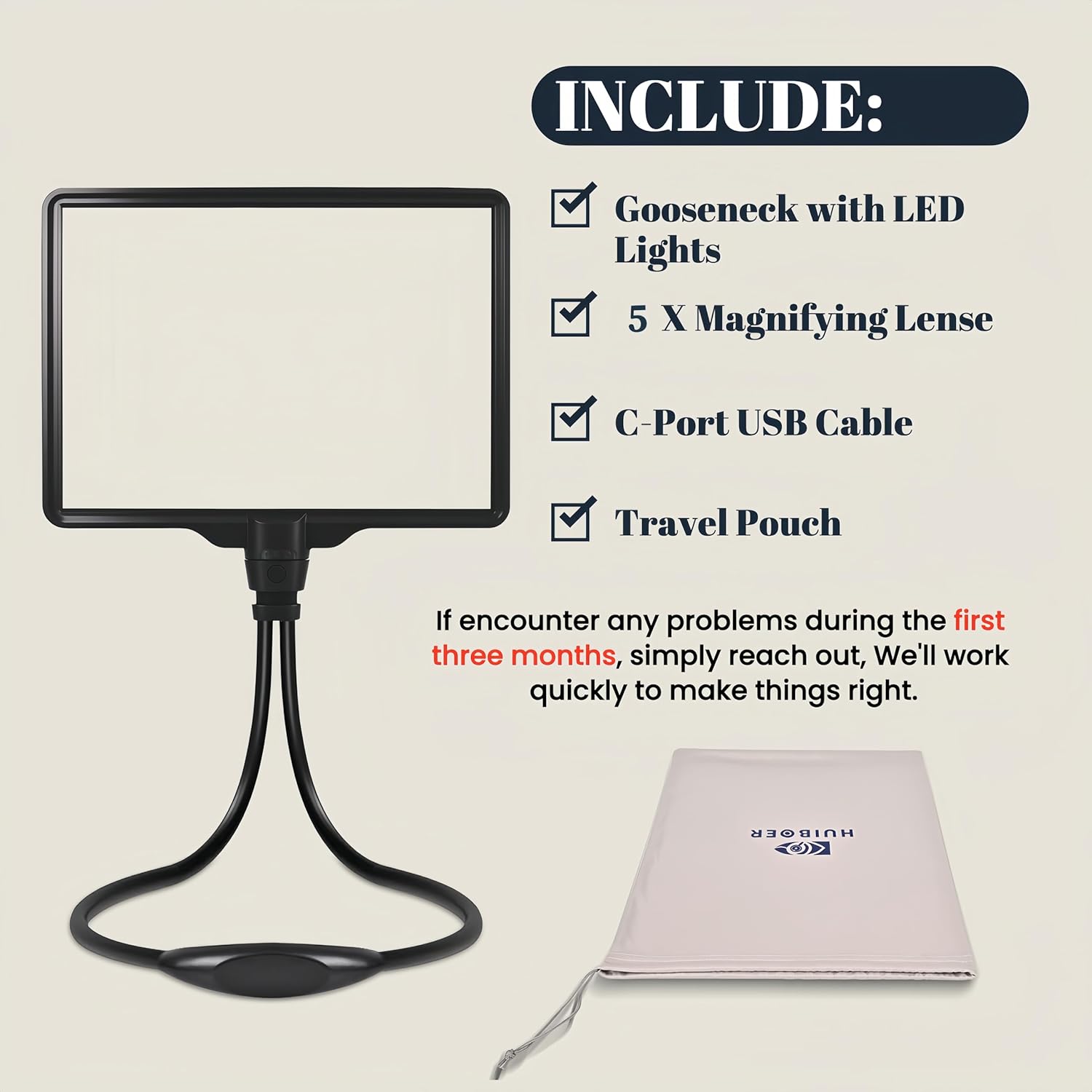 Extra Large 5X Magnifying Glass with Light Hands Free, 3600mAh Rechargeable Page Magnifier with Bag, 6 Color Modes 106 LEDs, Neck Wear Magnifier for Reading, Close Work, Crafts, Low Vision & Seniors