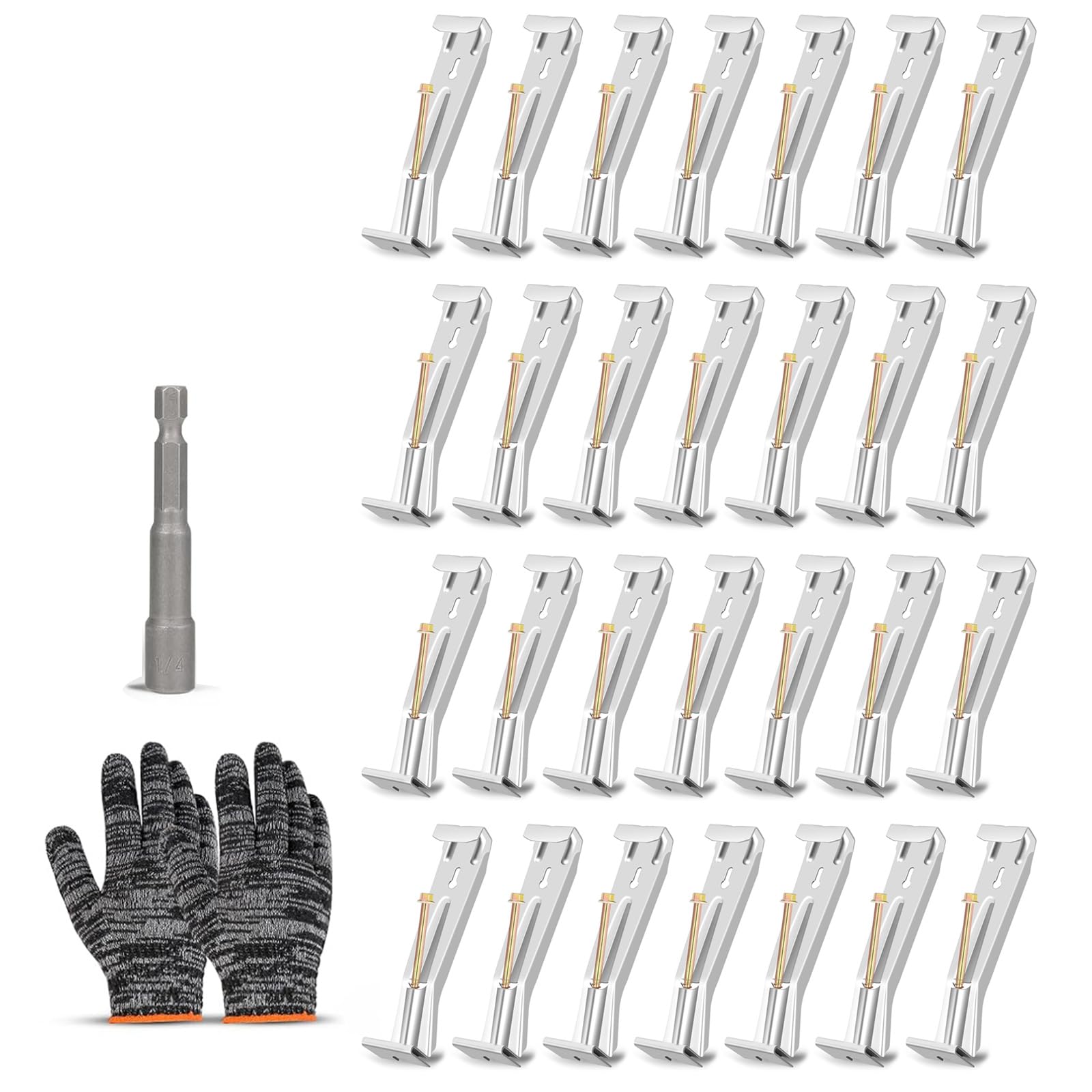 28 Pack Hide Gutter Hangers 5 Inch Portable Sturdy Brackets with Screws for Gutters Repair Easy Installion Weatherproof Gutter Brackets