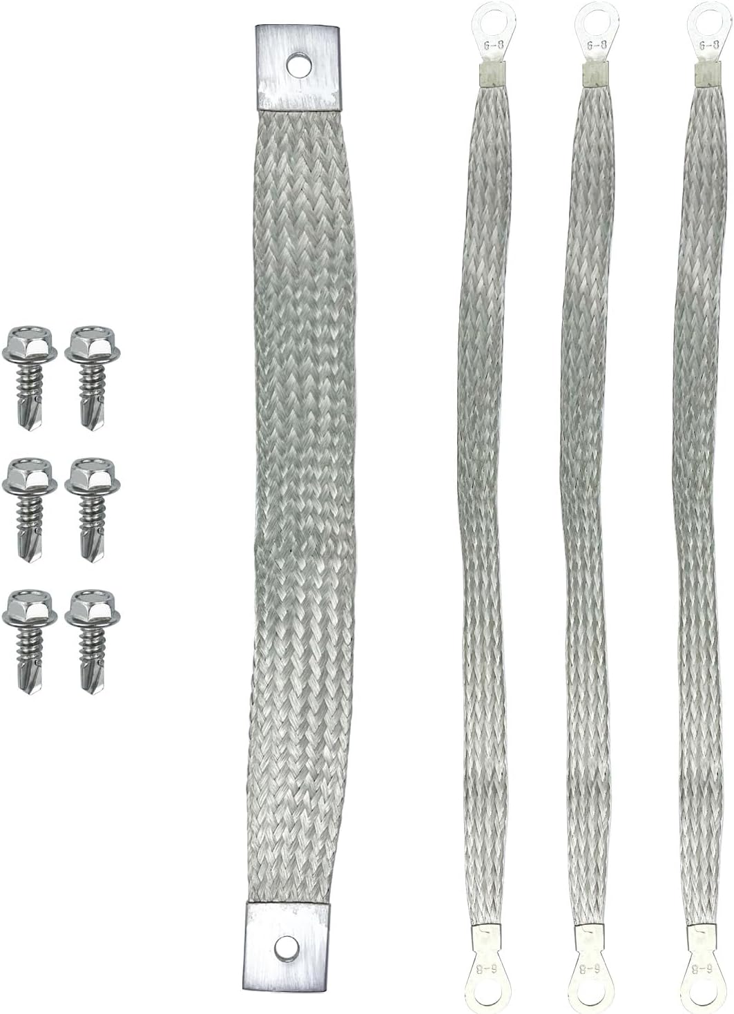 Set of 4 40140 Ground Strap Kit Heavy Duty Engine Battery Starter Chasis Body Frame Grounding Wire Straps Kit 315 Amps Universal Fit
