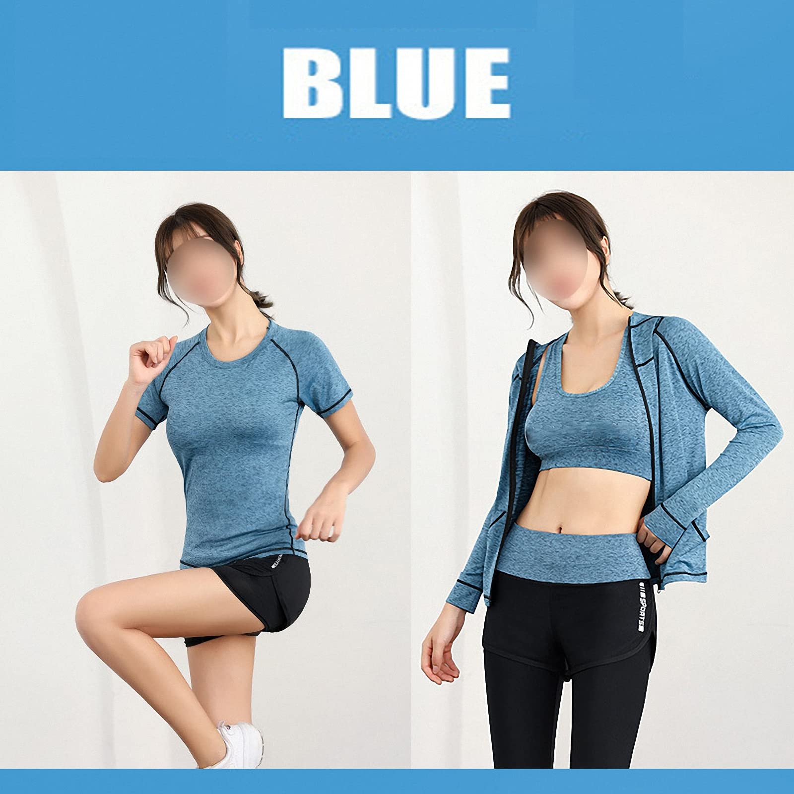 Tuta da Fitness da Donna in 5 Pezzi, Abbigliamento da Palestra per Principianti di Yoga, Leggings Casual ad Asciugatura Rapida da Corsa Primaverili per l'uso Quotidiano