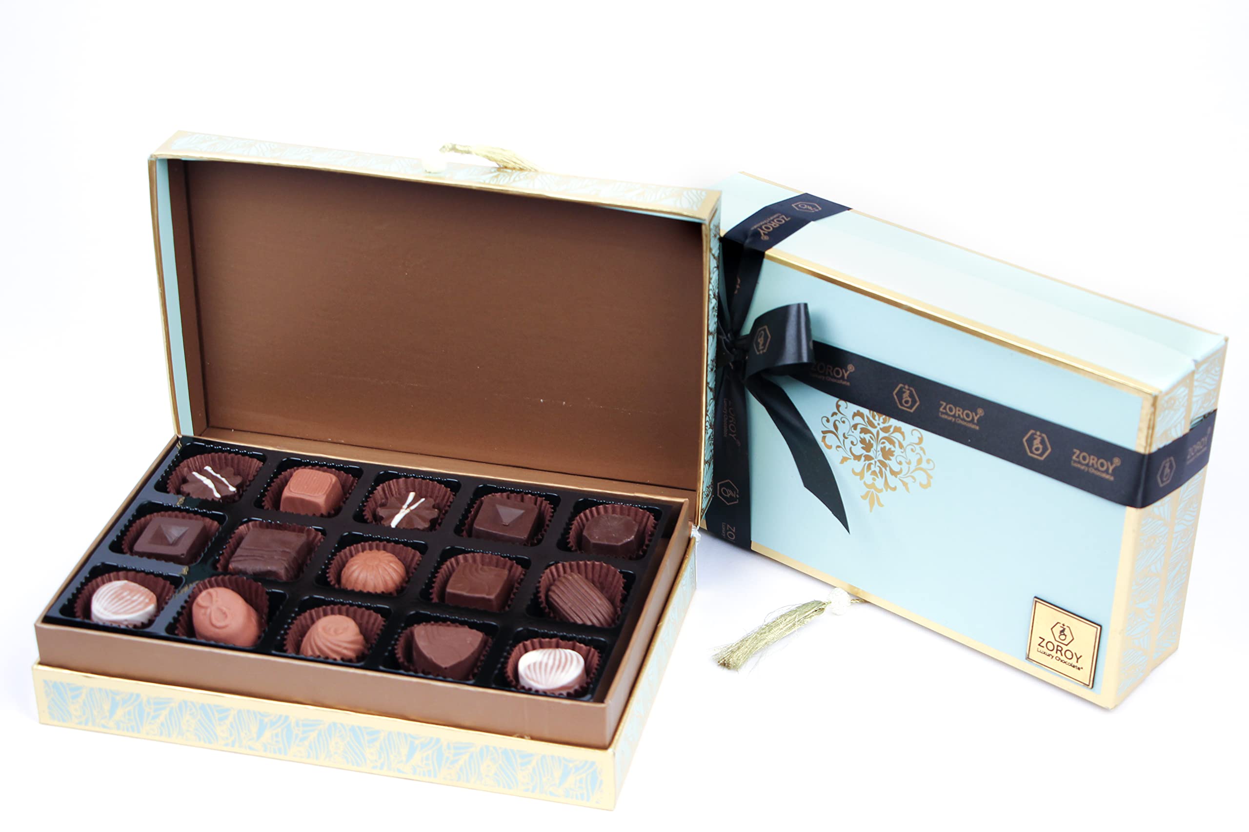 ZOROY Luxury Chocolate Diwali Peacock Feather Box Of 15 Assorted Milk & Dark Truffle Chocolates pralines - 150 Gms For Corporate Celebration Festive Diwali Birthday Rakhi wedding Anniversary (B07HG25F91) Amazon Price History, Amazon Price Tracker