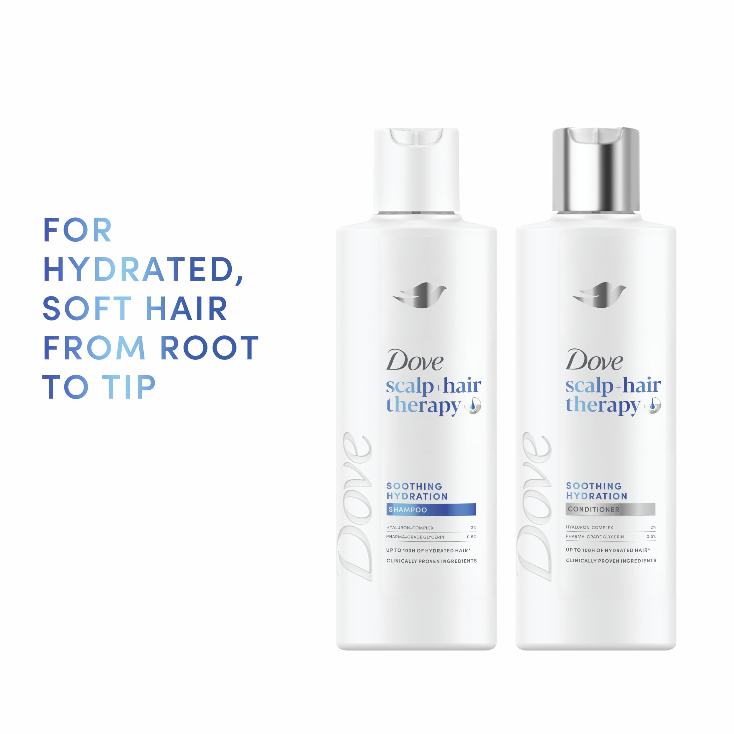 Dove Scalp + Hair Therapy Soothing Hydration Shampoo hair care with Hyaluron-Complex and Pharma-Grade Glycerin for up to 100 hours of hydrated hair* 250 ml - Image 2