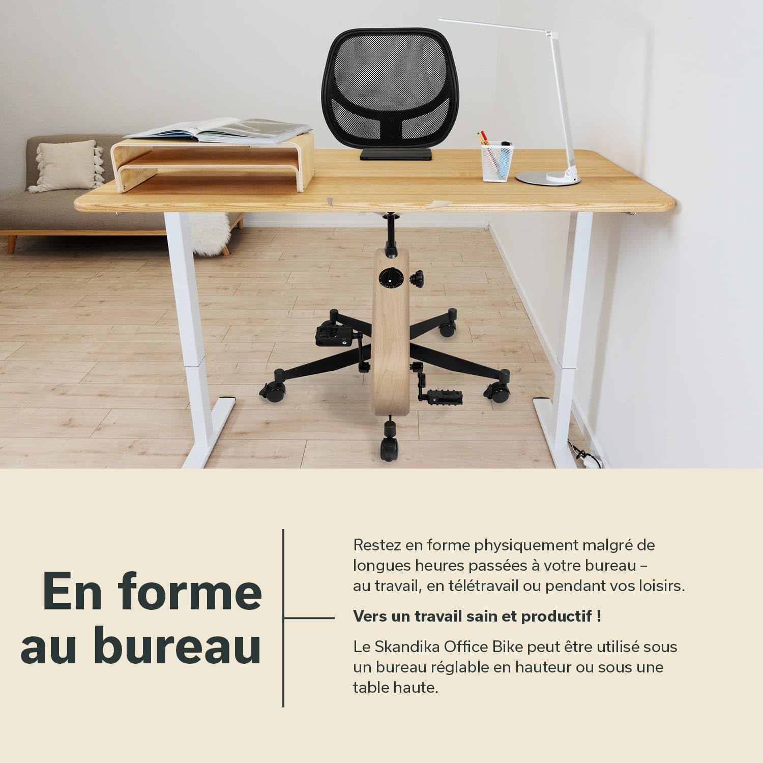 Skandika Mini-vélo Liten | Entraîneur bras jambes, mini vélo d'appartement | Console LCD, 8 niveaux, frein magnétique | max. 110 kg