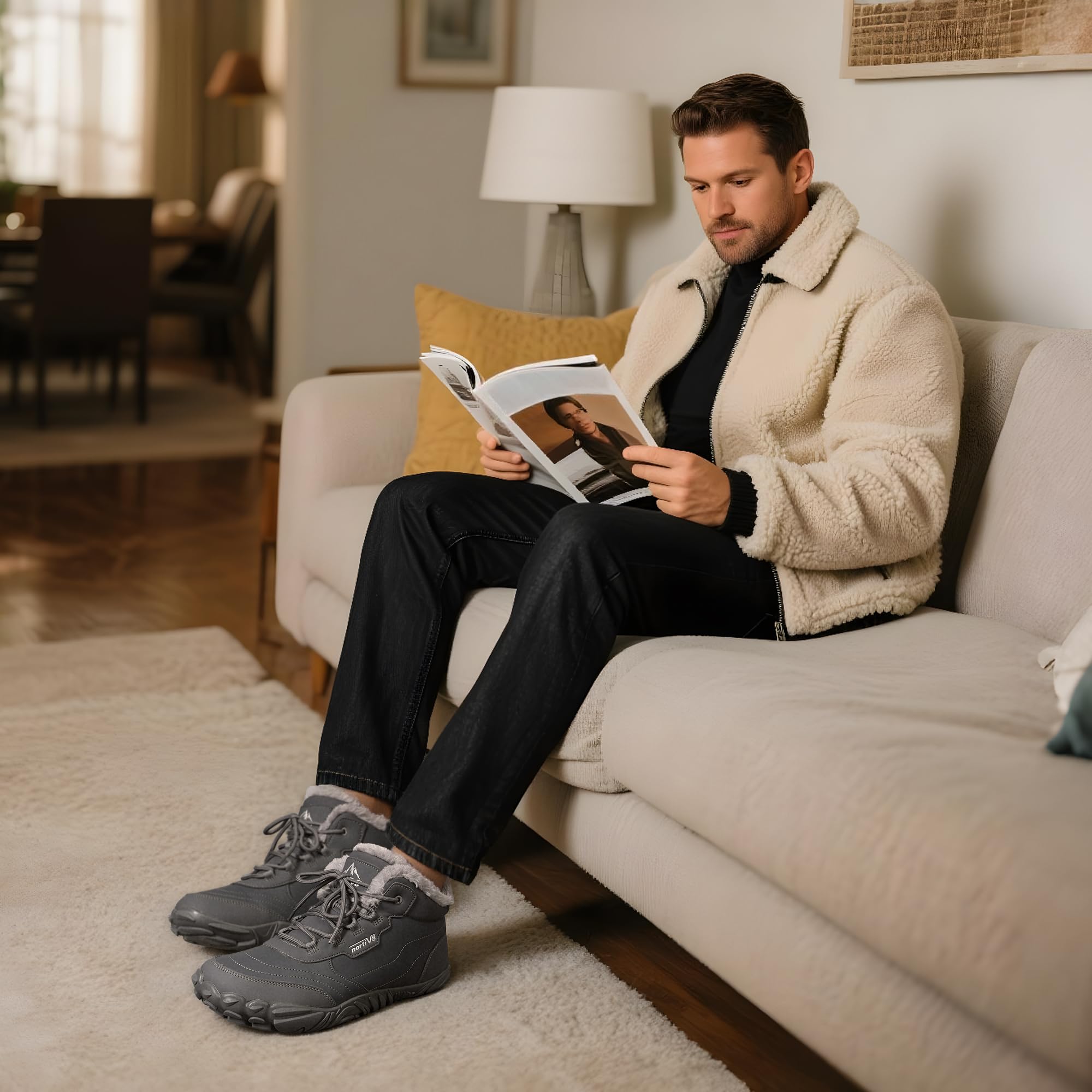 NORTIV 8 Męskie śniegowce, izolowane, wodoodporne buty outdoorowe