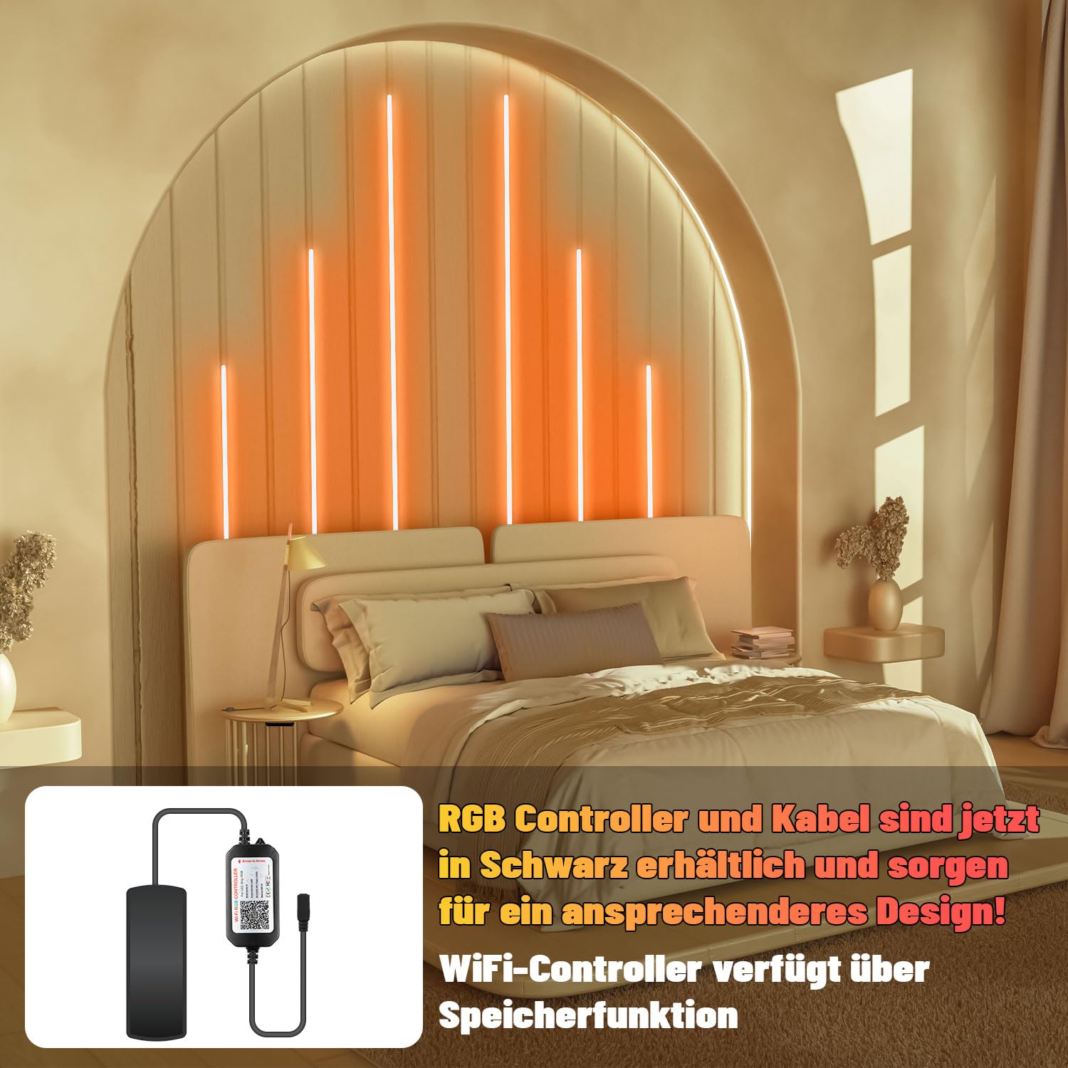 LICHASER 6 Nero Incasso LED Striscia per Pannelli Fonoassorbenti, WiFi Profilo Alluminio per Strisce LED Compatibile con Alexa, Bianca Calda Autoadesiva per Pannelli Acustici (2*32+2*40+2*60 cm)
