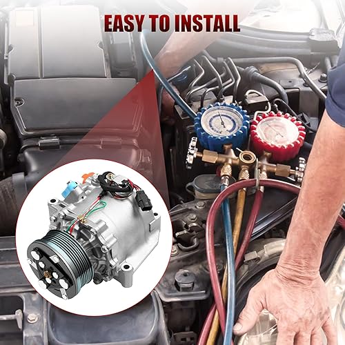 Miniatura 4 de Compresor de CA Compresor-AC con embrague Ajuste para 09-11 para Civic 4 Puertas Sedan LX-S 1.8 L|06-11 para Civic 2 Puertas Coupe EX 1.8 L -AC