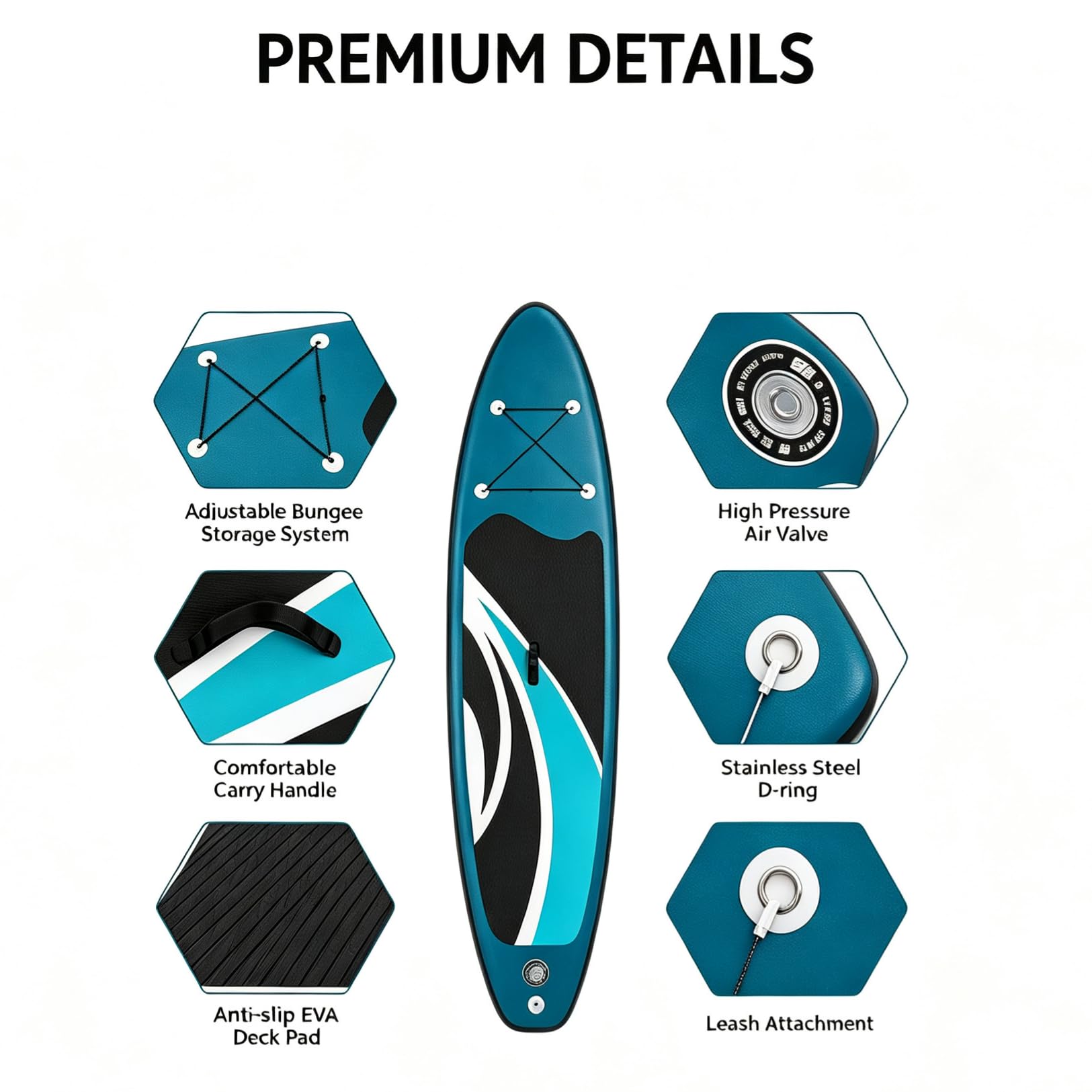 Planche de stand up paddle gonflable, capacité de charge de 150 kg