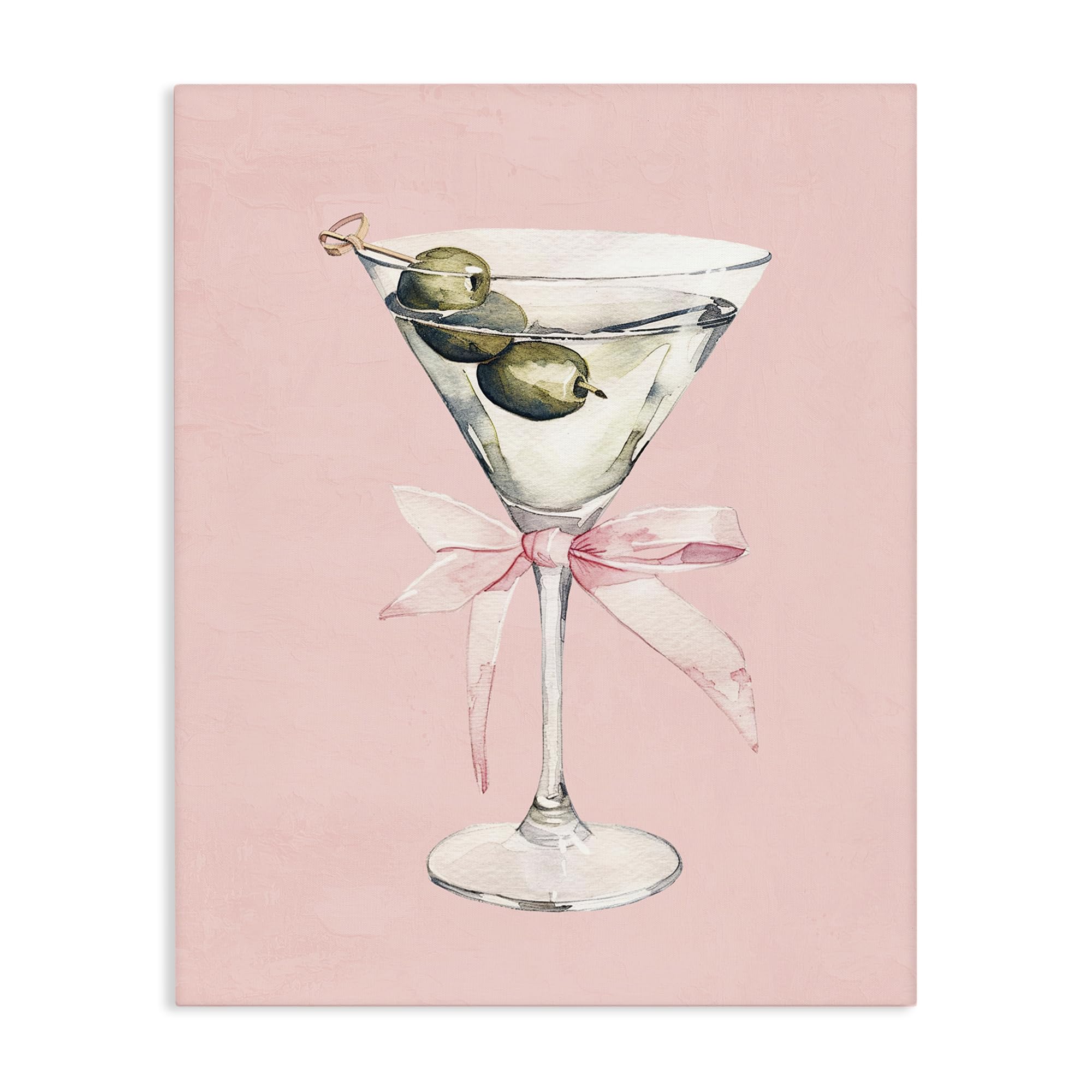 Stupell Industries Unframed 'Martini With Pink Bow'| Canvas Art
