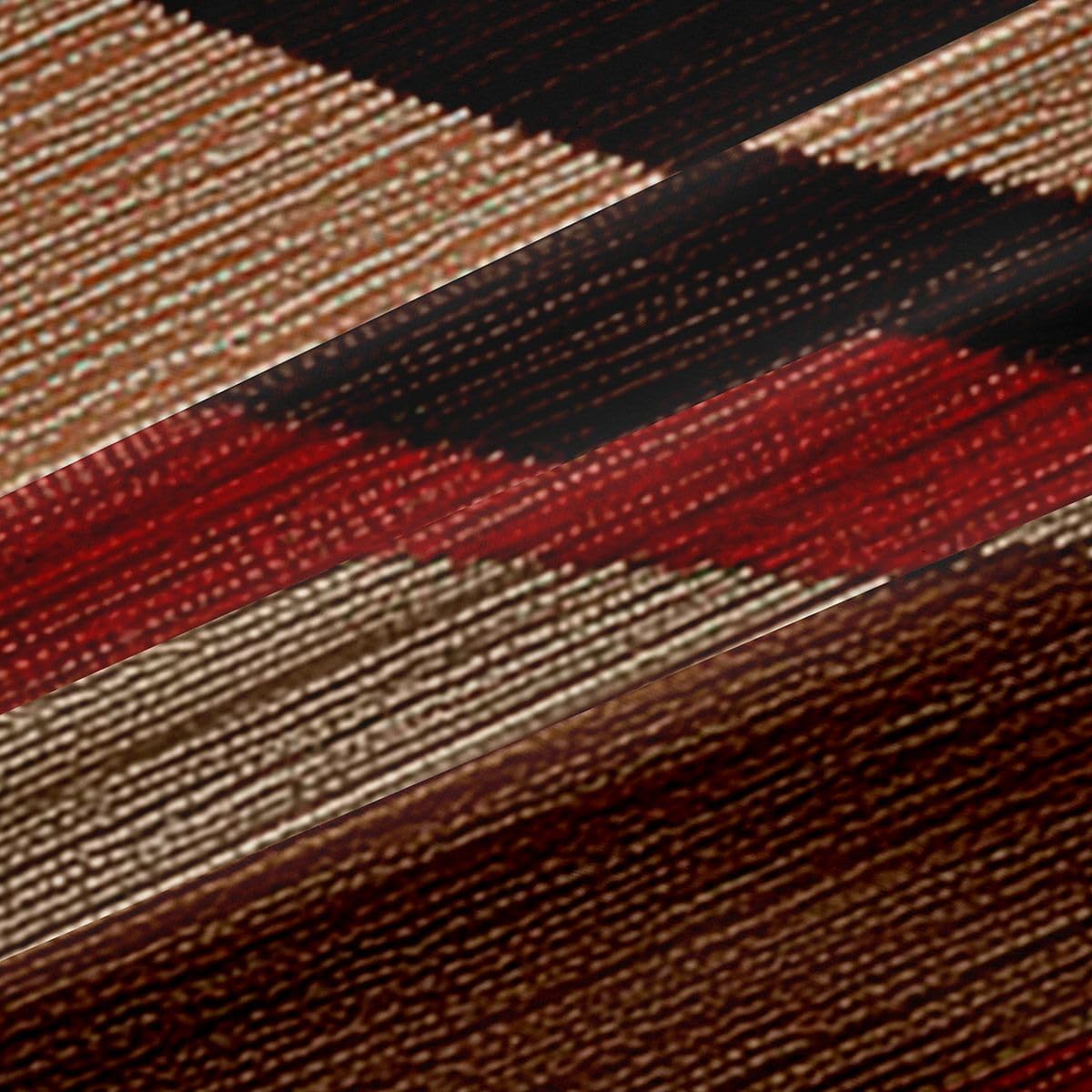 Feelyou Burgundy Red Brown Stripe Line Curtains for Bedroom Living Room (2 Panels, 52 x 84 Inch) Kids Geometric Blackout Curtains Boys Geometric Darkening Dreapes Abstract Window Treatments