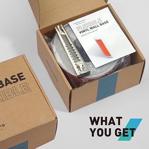 Miniatura 7 de Moldura de zócalo, 4 pulgadas de ancho x 20 pies de largo, borde flexible de moldeo para placa base de vinilo autoadhesiva, base de base para