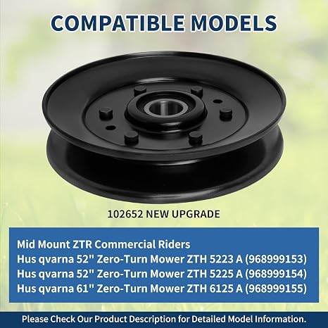 Keycci 539102652 Flat Idler Pulley Compatible with Hus qvarna, Yazoo Kees, ZTR Commercial Riders, ZTH5223, ZTH6125, Replaces 539102652, 102652