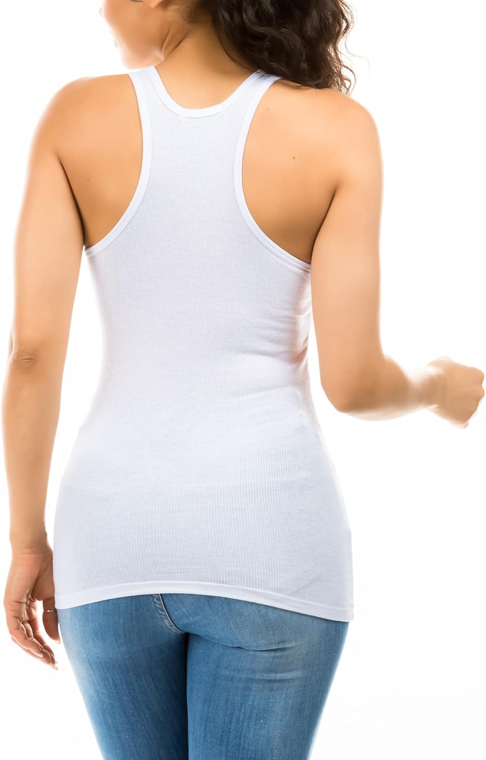 Cotton Ribbed Racerback Tank Tops for Women Basic Workout Athletic Tanks Gym Tank Top Yoga Shirts Pack 1-4 - Image 3