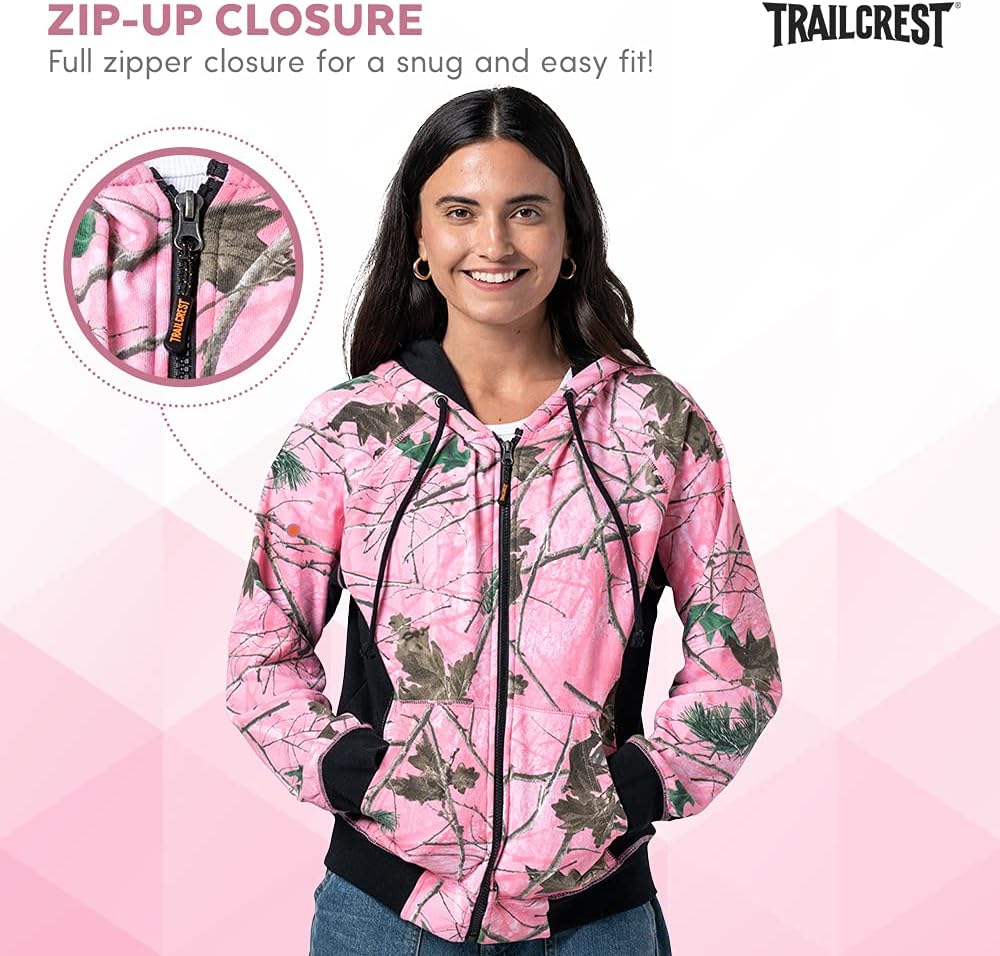 TrailCrest by Treel Women's Full Zip Up Hoodie Sweatshirt Fashion Hooded Jacket - Image 2