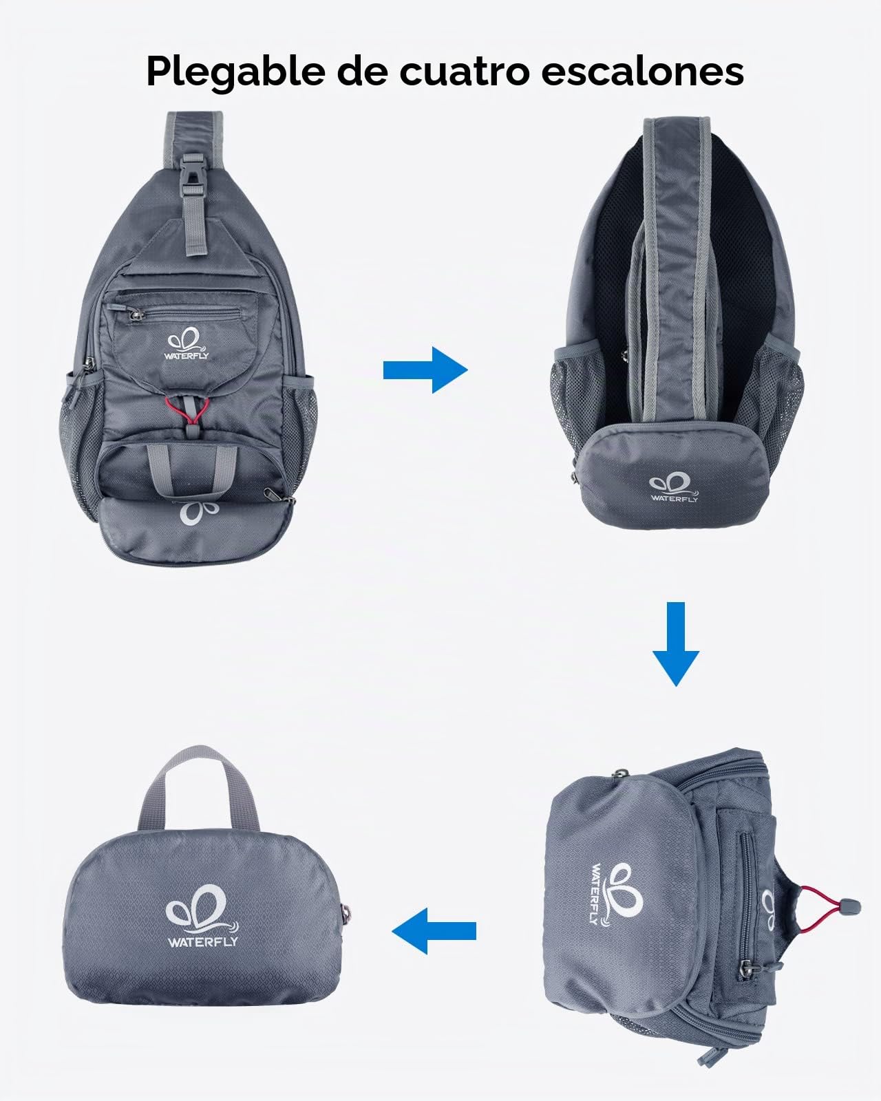 Waterfly Mochila Cruzada Plegable Pequeña Bolso de Hombro para Senderismo Viajes