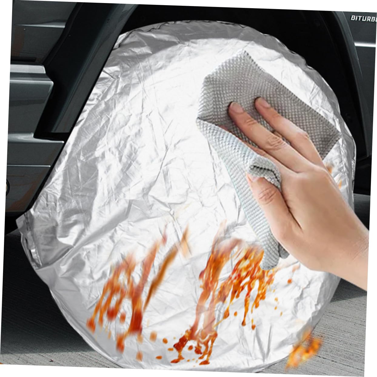 Copertura Per Pneumatici Camper 4 Pezzi Oxford Resistente All’acqua Protezione Ruota Di Scorta Accessori Roulotte Per Campeggio e Viaggi