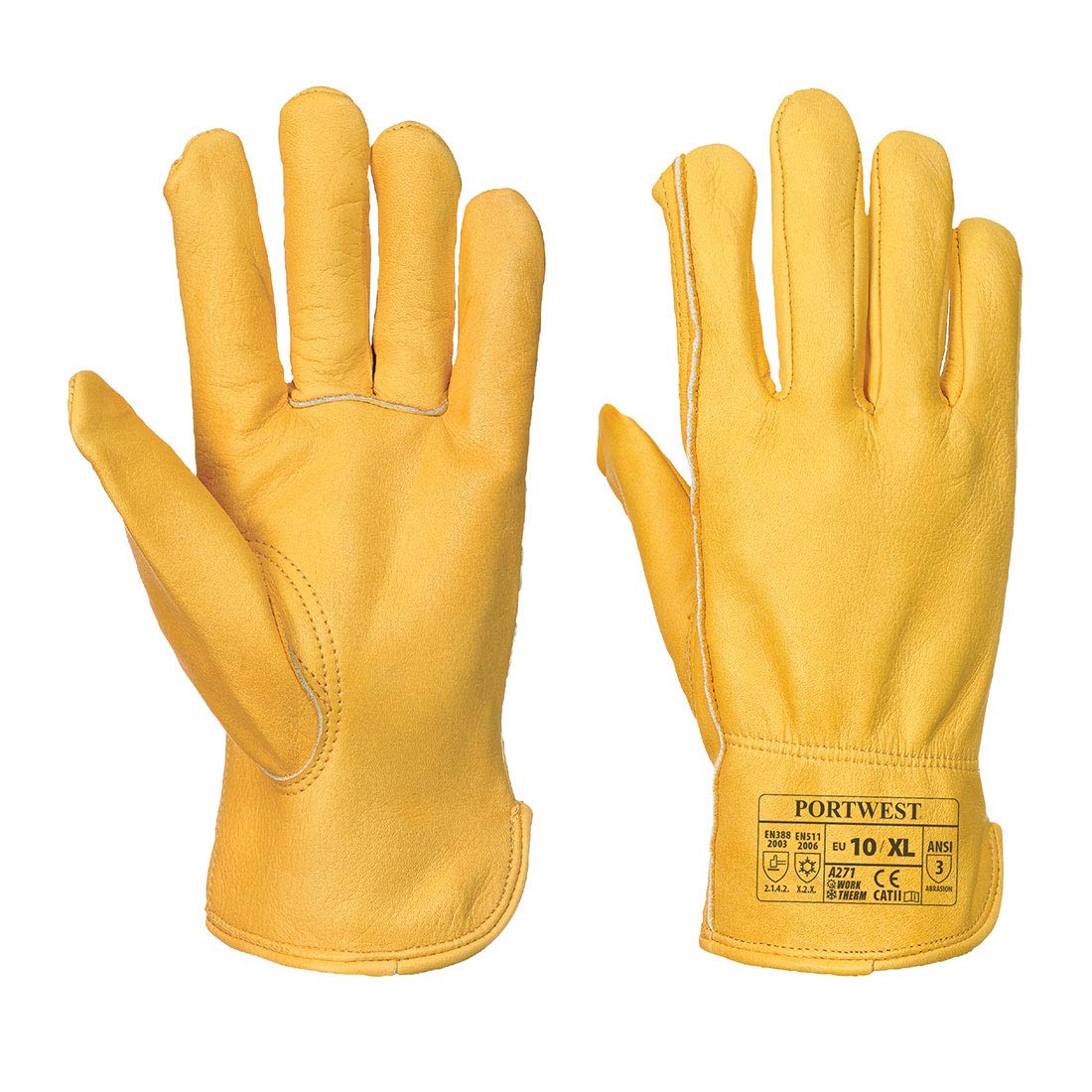 Portwest Lined Driver Glove L Tan (Pack of 12)