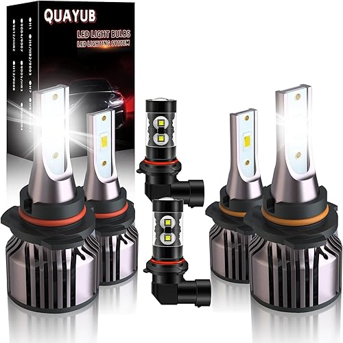 Bombillas LED aptas para GMC Sierra 1500 2500 (2003-2006), haz alto 9005+9006 luz baja+9145 bombillas LED antiniebla, 6000K 18000LM más brillante,