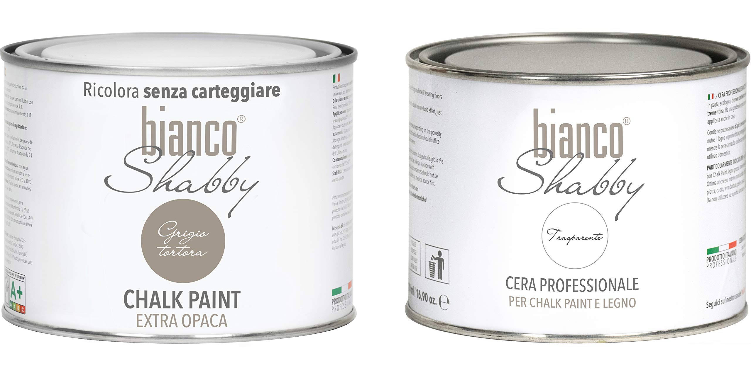 Chalk Paint & Cera Neutra – Pintura Shabby Chic + cera profesional, gris