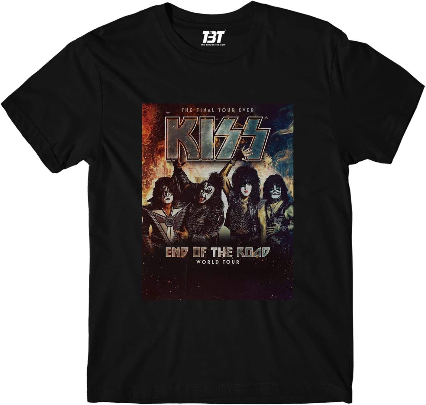 The Banyan TeeHalf Sleeve Premium Printed Cotton Music T-Shirt Style Code: TBT-M_KISS_END_of_The_Road_B
