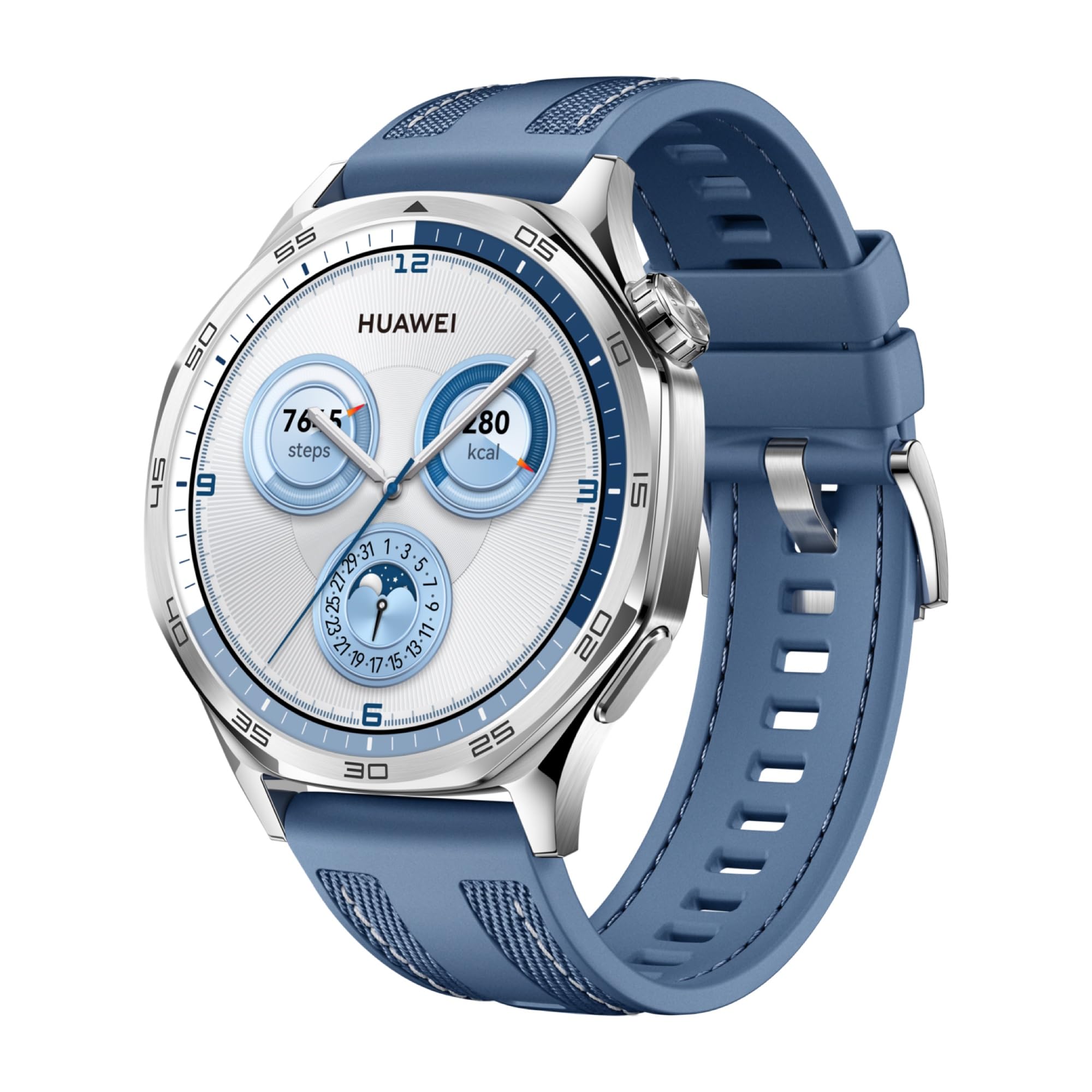 HUAWEI WATCH GT 5 46mm Akıllı Saat, Koşu ve Bisiklet için Yepyeni Spor Saati, 14 Güne Kadar Pil Ömrü, Keskin Hatlı Tasarım, Sağlık Takibi, iOS ve Android ile Uyumlu, Mavi