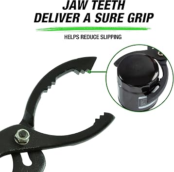 OEMTOOLS Oil Filter Wrench Pliers for 2-1/2 to 4-5/8 Filters, Steel Jaws | Oil Filter Removal Tool for Filters in Tight Spaces, Slip Joint Design, Forged Steel Jaws, Non-Slip Teeth, Cushioned Handles