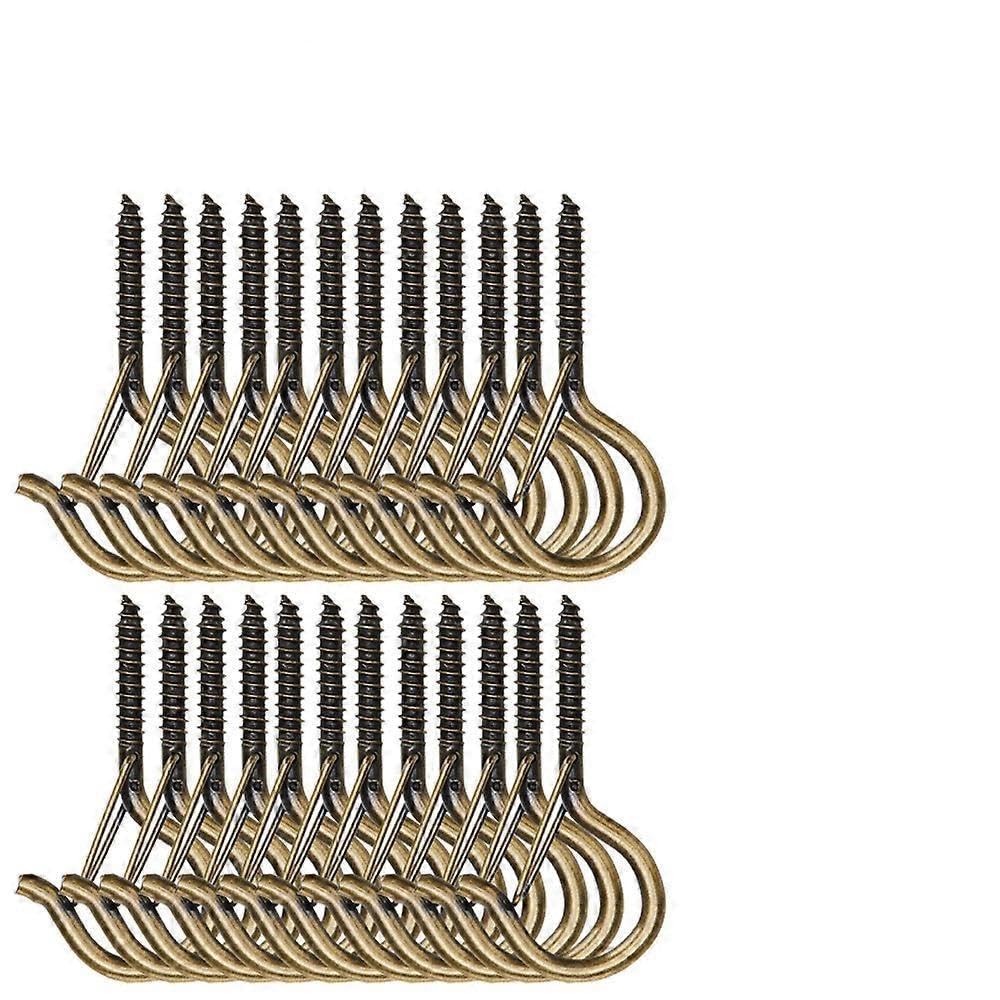 JOYHAPPST 24 PCS Screw in Hooks Outdoor String Lights Safety Screw Hook - Bronze/Black A/Black B