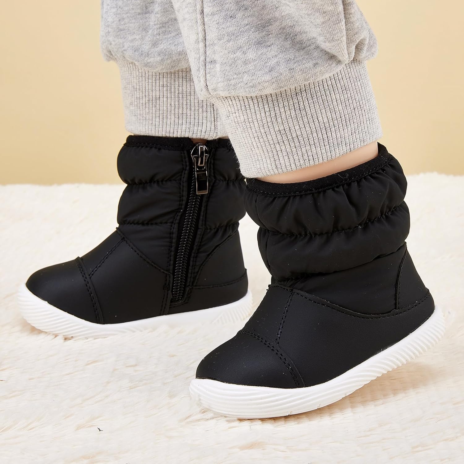 BMCiTYBM Baby Boy Girl Snow Boots Waterproof Winter Warm Booties Nonslip Lightweight Outdoor Shoes for First Walkers 6 9 12 18 24 Months(Infant/Toddler)