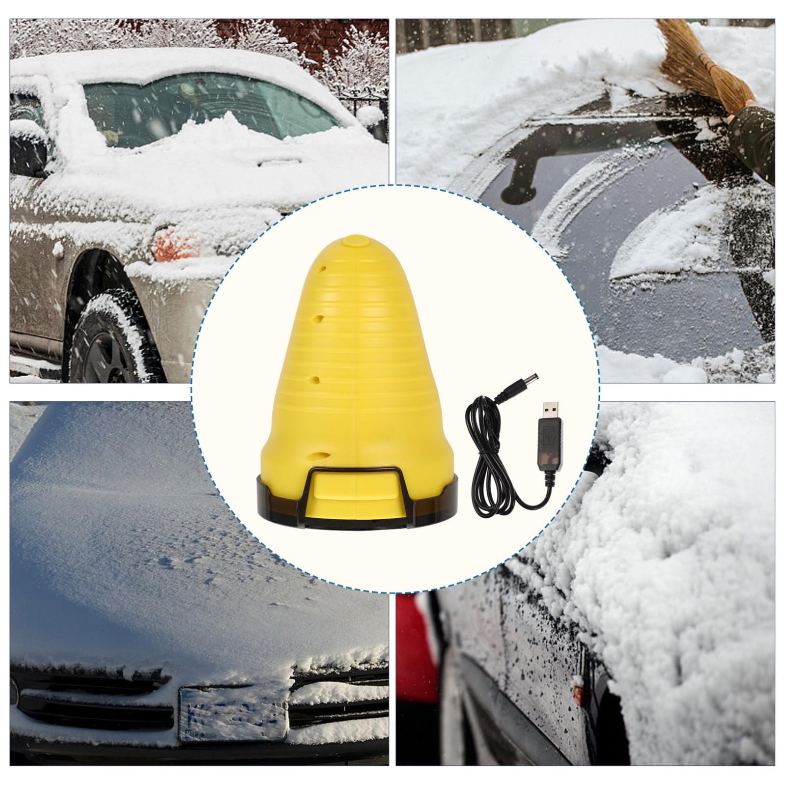 TOYANDONA Raschietto per Ghiaccio Veicolo in ABS Giallo Rimozione Efficiente di Neve e Ghiaccio per Parabrezza per Stagione Invernale