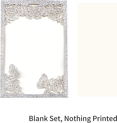 Miniatura 2 de DORIS HOME 50 invitaciones de mariposa azul para quinceañera, 15 años, dulces 16, señorita XV, tarjetas de invitación de membrillo cortado con láser