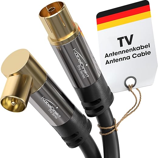 KabelDirekt – Cavo antenna 4K, cavo TV diritto/90° – cavo...
