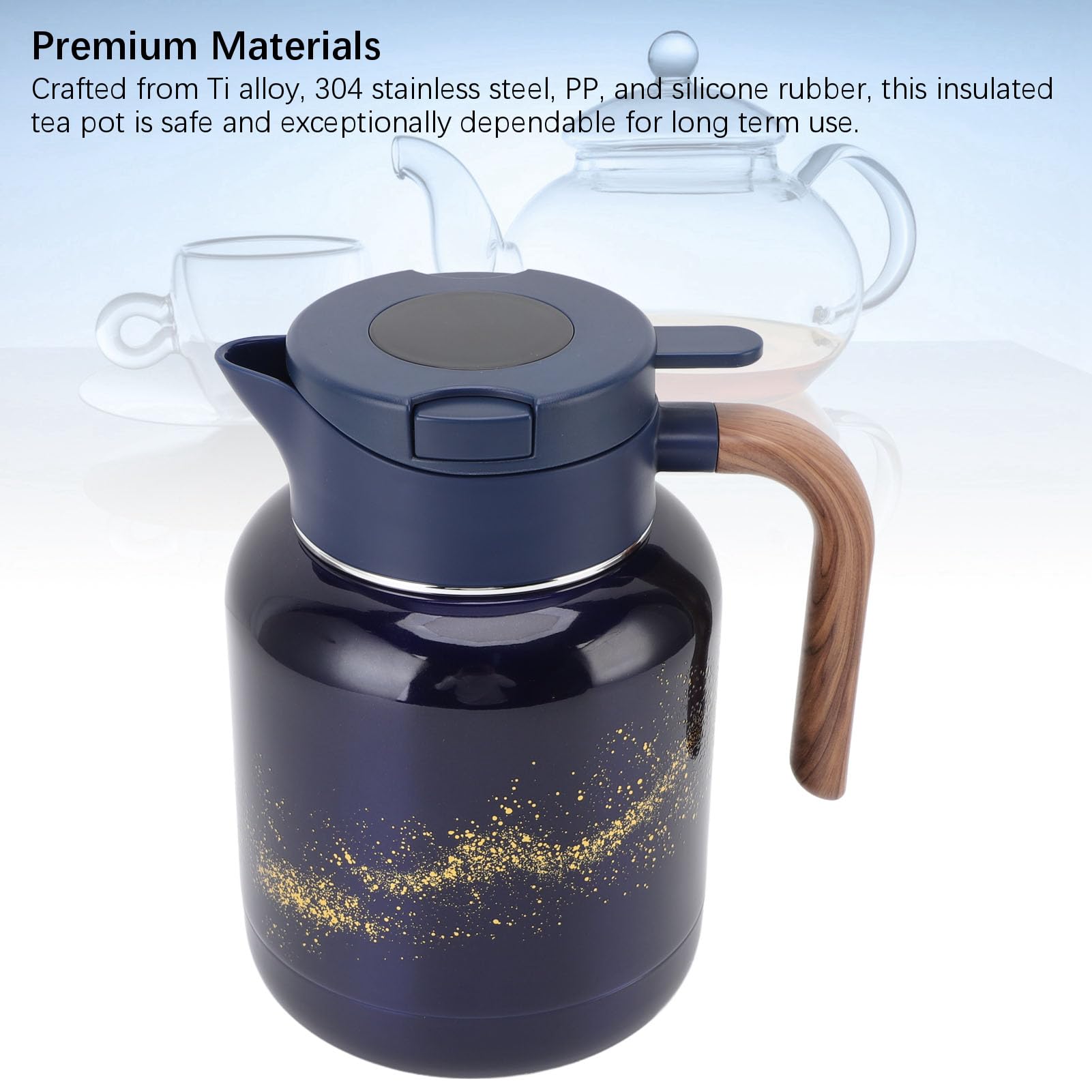 XUMIUZIY 1300ml Théière en Acier Inoxydable Carafe Isotherme