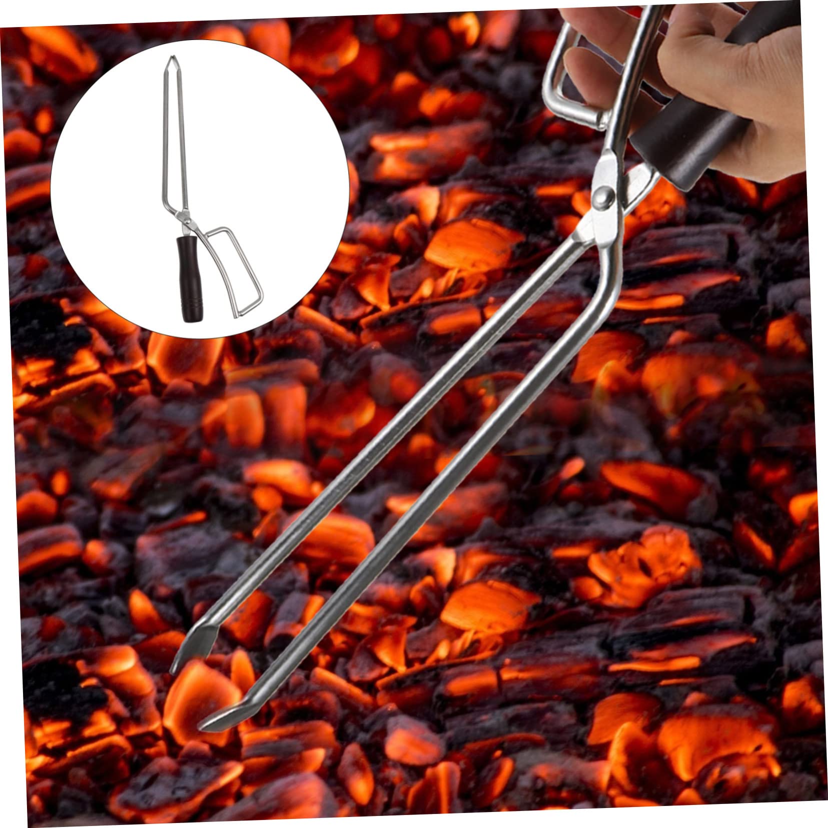 Pinza Lunga Per Barbecue in Acciaio Inossidabile Clip Per Carbone Allungata Per Legna Da Ardere Per Barbecue Domestico