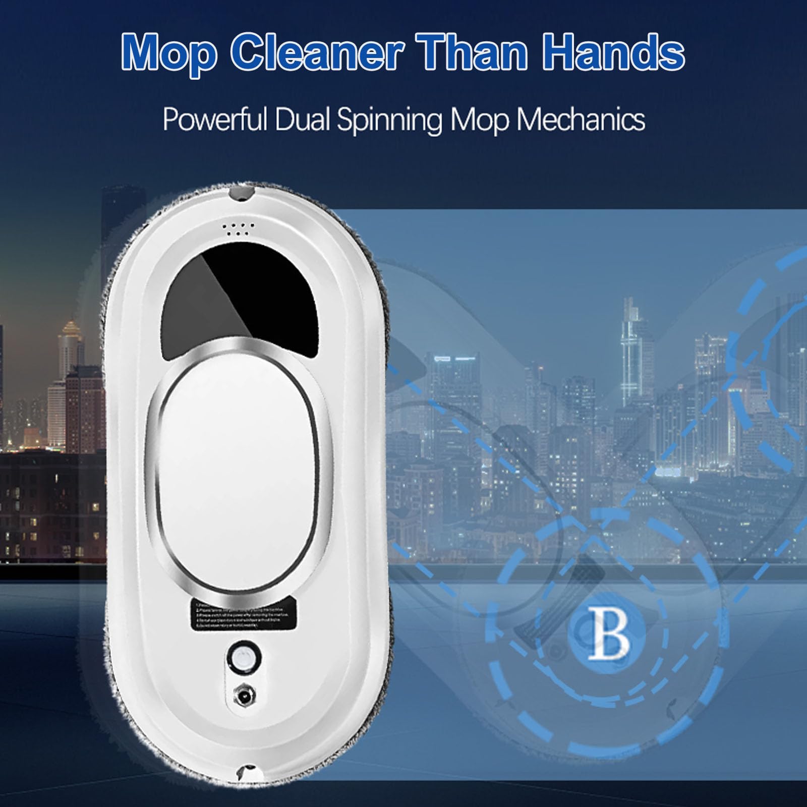 Robot de limpieza de ventanas, automático, 5600 Pa, 3 modos de limpieza, control remoto, 2 8 paños de repuesto preinstalados, doble protección de seguridad