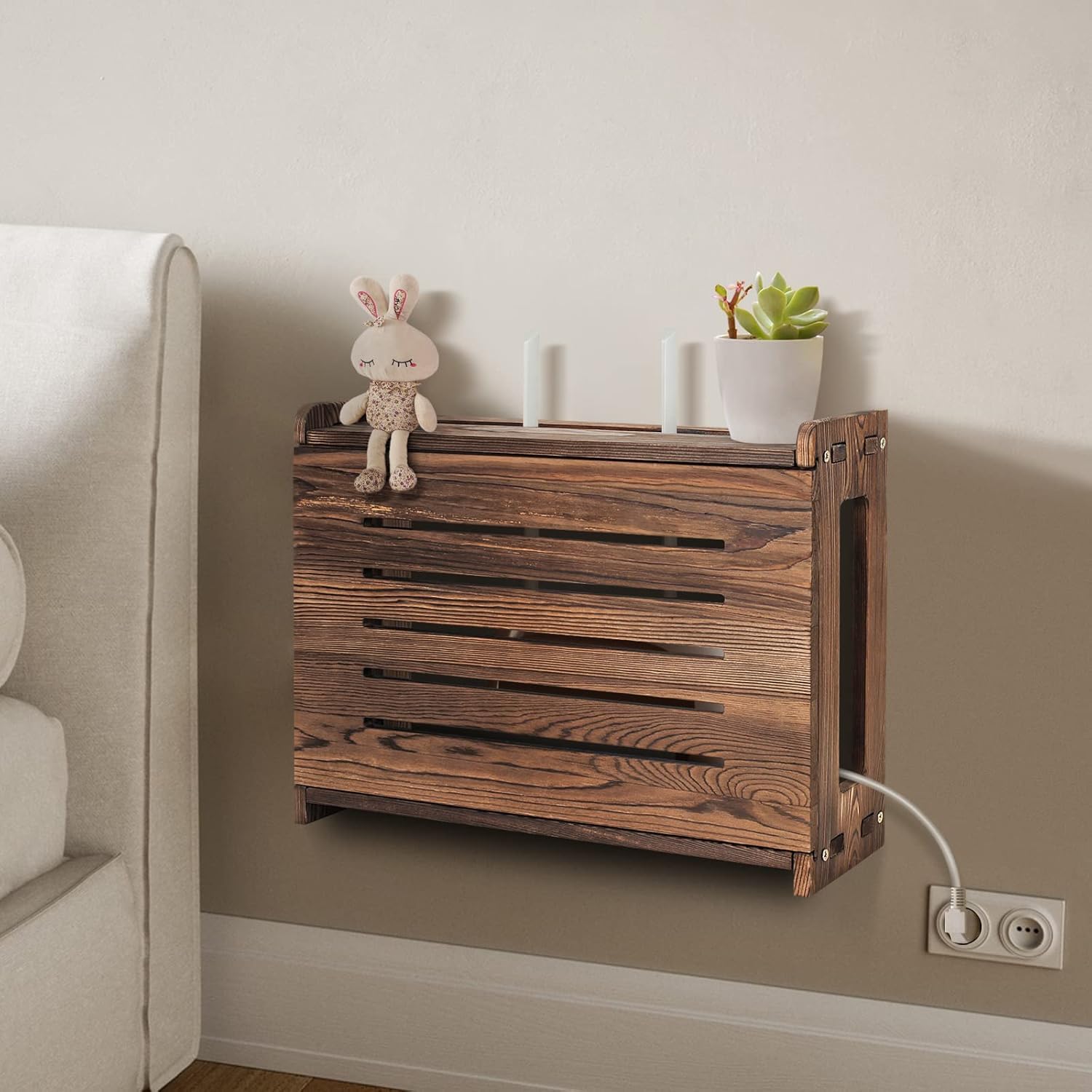 Holz Router Regal Wandmontage WiFi Router Aufbewahrungsbox