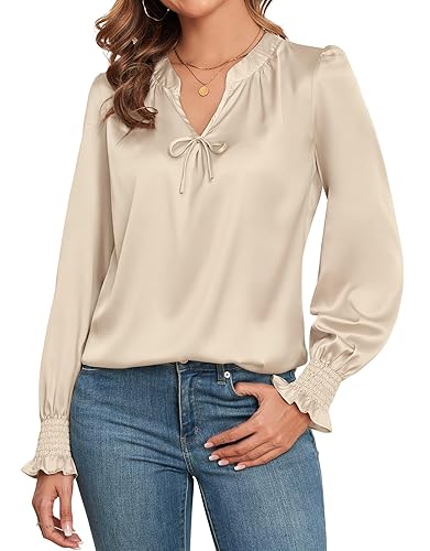 ZAFUL Womens Going Out Satin Tops 2025 Vintage Cute Bow