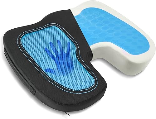 CAR-GRAND Macaron - Cojín de gel para asiento de coche, gel y espuma viscoelástica para coxis, ideal para oficina, vehículos, hogar, coche, silla de