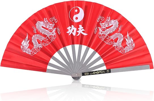 Chinese Kung Fu Tai Chi Fan Martial Arts Dance Folding Fan Stainless Steel Written Kung Fu Fan