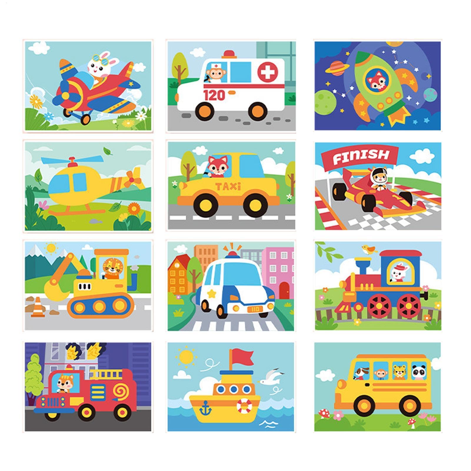 3D Sticker Book, EVA Foam Handmade Set, 7.09x4.72 inches, Creative Sticker Art, Various Fun Themes for Kids Craft, Preschool Learning, Boys, Girls, Interactive Activity, Gift Idea