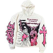 Men's Y2k Hoodie Graphic Hooded Sweatshirt Pullover Grunge Tops Hip Hop Streetwear