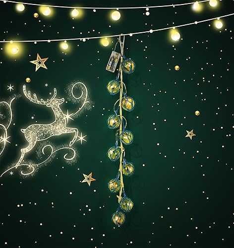 Vista 3 de SAILINGSTORY Glass Fishing Float String Light 2" Buoy Balls Nautical Coastal Beach Christmas Decoration Ornaments