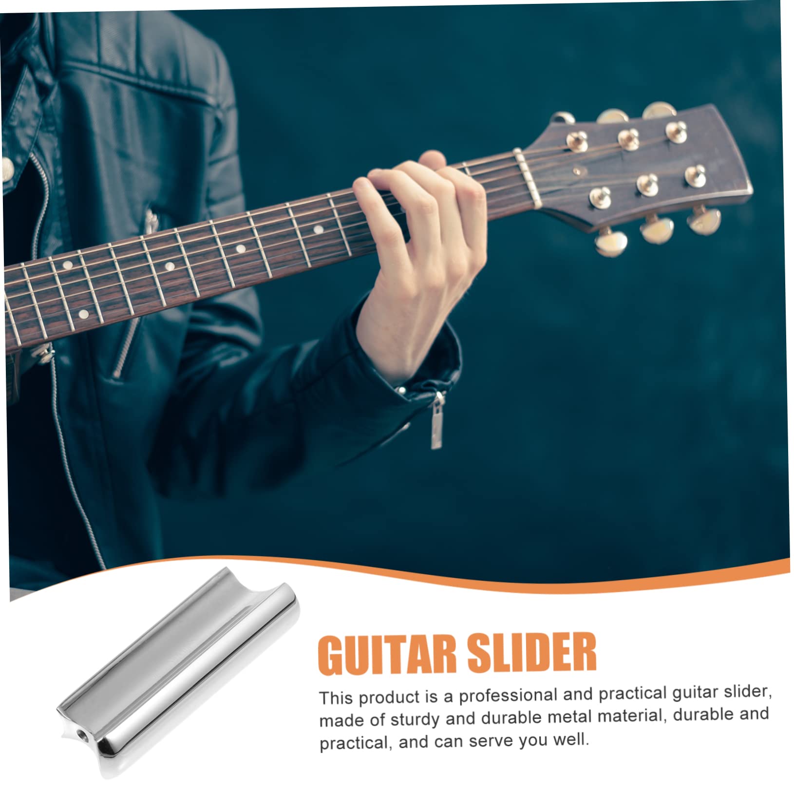 Abaodam 1pc Guitar Slide Bar Guitar Slider Guitar Slides for Sliders from Guitar Finger Classic Sliding Fingers Guitar Keep Stop Professional Body Guitars Zinc Alloy Silver