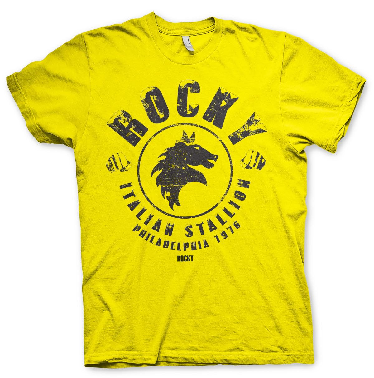 Rocky Officially Licensed Italian Stallion Mens T-Shirt (Yellow), Medium