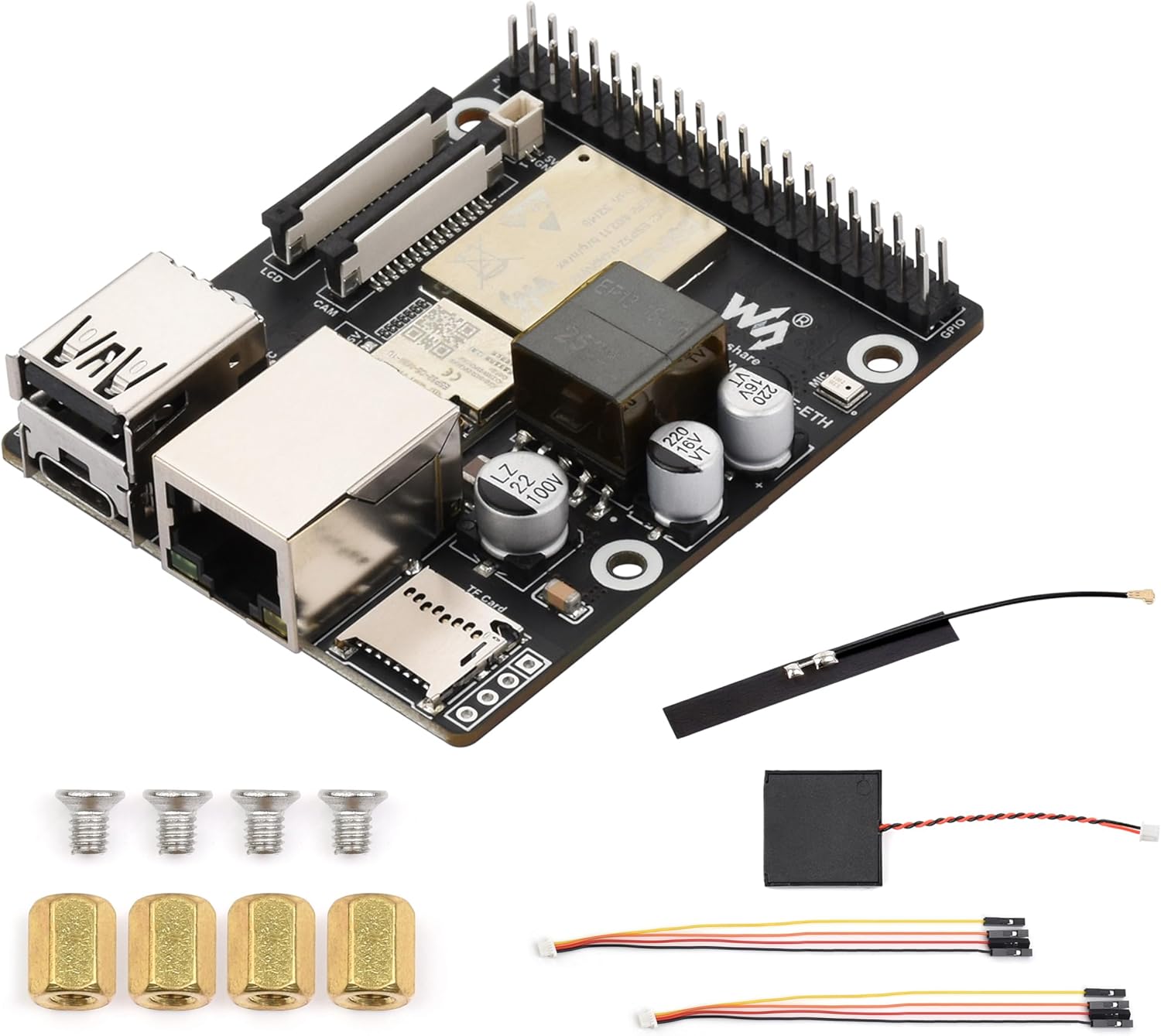 ESP32-P4 WIFI6 POE ETH AI Development Board, Based on ESP32-P4 and ESP32-C6, Support Wi-Fi 6 and Bluetooth 5 (LE), Integrated PoE Module, with MIPI-CSI/DSI, USB OTG 2.0, Ethernet Port, etc.