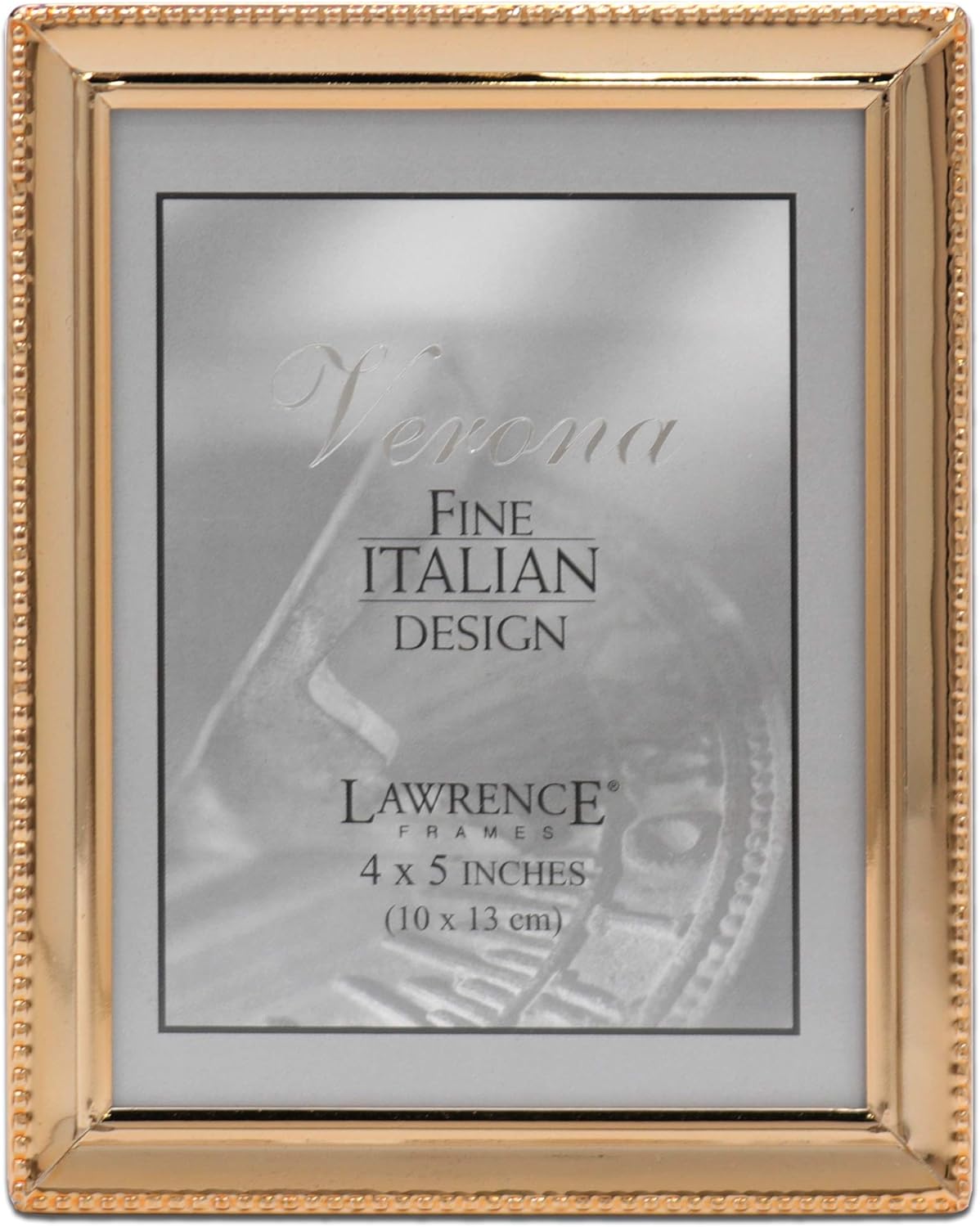Lawrence Frames Classic Bead Picture Frame, 4x5, Gold