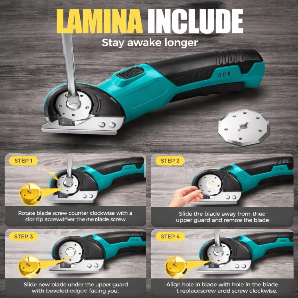 Cordless Electric Scissors, Rechargeable Cardboard Cutter & Fabric Cutter for Arts and Crafts, Heavy Duty Power Scissors for Box Cutting, Leather, Carpet & Sewing with Safety Lock