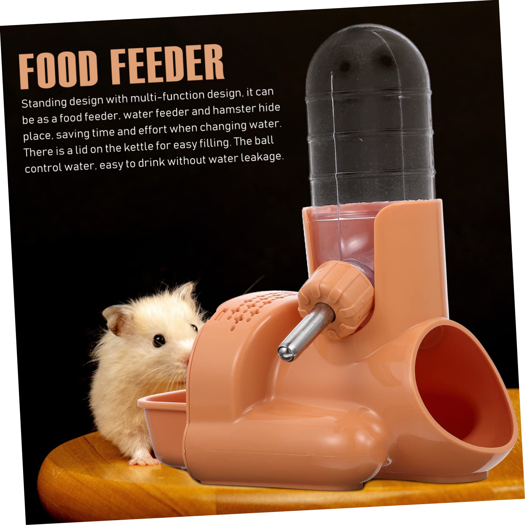 Balacoo 2pcs Hamster Supply Water Bottles with Straw Leakproof Drinking Drinker Small Soft Multifunctional Hamsters Suction Insulated para Nozzle Pet Household Hamster Hideout Orange