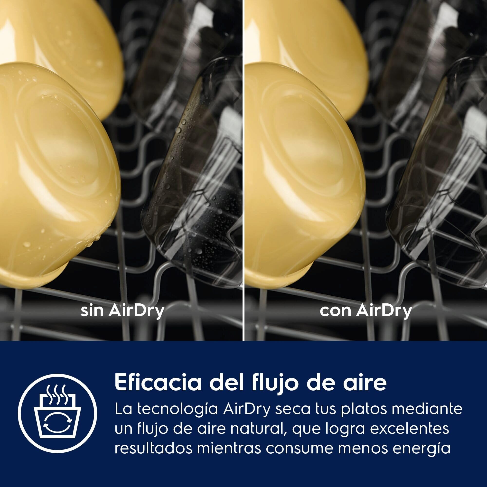 Electrolux Lavavajillas de45 cm, ESS42220SW, 9 cubiertos, Serie 600 SatelliteClean, Motor Inverter, Display Digital, 8 programas, ExtraHygiene, AirDry, Blanco