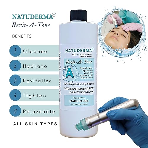Miniatura 2 de Hydrodermabrasion Solutions  Suero antioxidante revitalizante para máquina de dermoabrasión hidráulica y oxígeno facial, Revita-A-Tone, 16 onzas  y