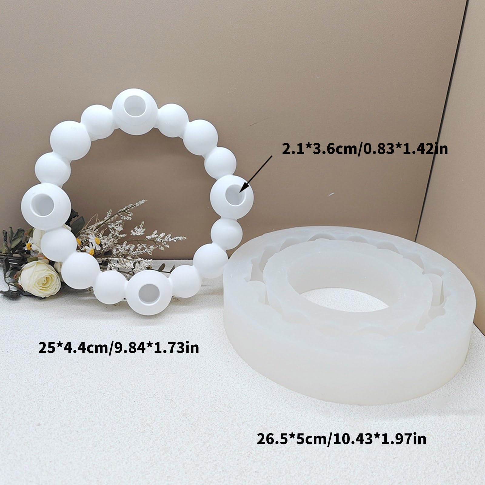 Stampi rotondi per portacandele a forma di sfera, stampi per base di candele, ornamento decorativo in silicone, accessori per la produzione a mano per candele